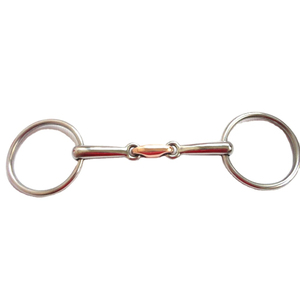 Mors d'équitation en acier inoxydable de haute qualité, état neuf, embout buccal à faible courbure, anneaux mobiles pour cheval, service OEM - Product Image 1