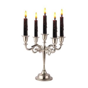 Candelabro de Aluminio Negro Mate de Lujo con 5 Brazos, Moderno Portavelas Metálico de Cinco Ramas, Centro de Mesa con Estilo Oscuro - Product Image 3