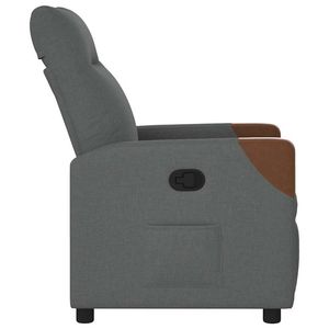 Fauteuil inclinable en tissu gris foncé - Product Image 4