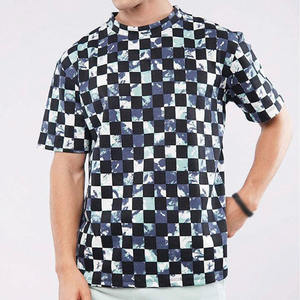 T-shirts tendance à carreaux à manches courtes pour hommes, hauts d'été respirants en maille, coton épais, fabrication sous marque privée, fourniture OEM - Product Image 4