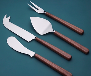 Modern <b>Cheese</b> <b>Knife</b> <b>Set</b> Stainless Steel Blades Wood Handles Durable Kitchen Utensils For <b>Cheese</b> Serving Use And Hotel Use - Product Image 1