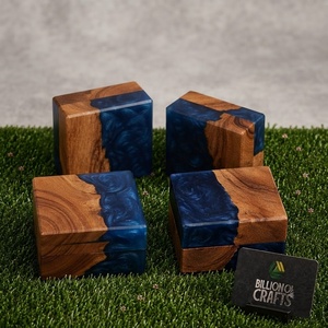 Caja de Anillos de Madera y Resina, Cuadrada, Moderna, Hecha a Mano, para Guardar Joyas - Product Image 3