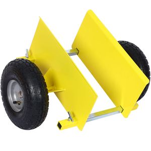 Yellow 10in. Pneumatic <b>Wheels</b> 600lb Capacity Panel <b>Dolly</b> <b>Dolly</b> & Movers - Product Image 1