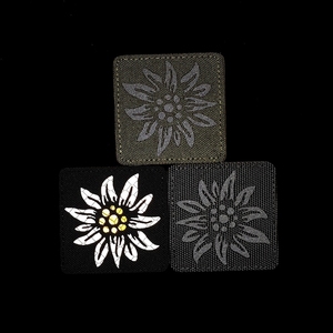 Edelweiss Flower Laser Cut Tactical Nonwoven Felt Eco-Friendly Reflective IR Custom Embroidery <b>Sew</b>-<b>On</b> Hook & Loop <b>Patches</b> - Product Image 2