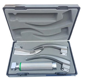 Fiber Optic Laryngoscope Set LED Halogen Bulb <b>Mac</b> and Miller Blades Manual Power Source Surgical Instrument Kit - Product Image 6