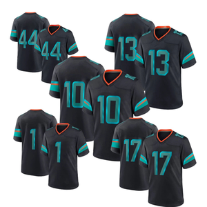 Custom American Football Jersey Black Teal Team Uniform Youth Adult Breathable Quick Dry Sports Shirt OEM Printing - Product Image 6