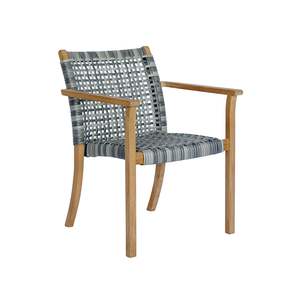 Chaise de salle à manger moderne et minimaliste en teck avec tressage en rotin – Mobilier de restaurant commercial, prix d'usine - Product Image 1