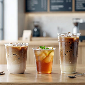 Custom Transparent Eco-Friendly 12 16 22oz Disposable PP Single Wall <b>Plastic</b> <b>Cup</b> Lid 95mm Diameter Coffee Tea Cold Beverage - Product Image 1