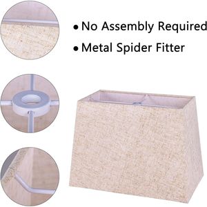 Wellmet 2-Piece <b>Set</b> of <b>Square</b> Fabric Lampshades 12\" X 14\" X 10\" for Enhanced Aesthetics & Comfort - Product Image 2