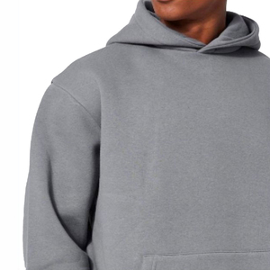 <b>Men's</b> <b>Grey</b> Hooded Pullover <b>Sweatshirt</b> By KALEEM QUALITY WEAR 100% Cotton Fleece Regular Fit Casual Autumn Wear - Product Image 5