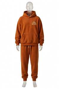 Conjunto Deportivo Unisex Naranja de Dos Piezas, Sudadera con Capucha y Cordón Ajustable, Pantalones Jogger de Corte Regular - Product Image 5
