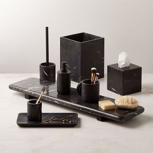 Nuevo juego de accesorios de baño de mármol natural con dispensador de jabón, soporte para cepillos de dientes y vaso para un interior de baño de lujo - Product Image 3