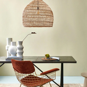 Decorative cone-shaped rattan pendant <b>lights</b>, chandeliers for living rooms and restaurants, natural round shapes. - Product Image 2