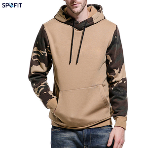 Sweat-shirt en polyester tricoté pour homme SPOFIT, noir, avec imprimé camouflage doré sur les manches, coupe classique, décontracté, automne - Product Image 4