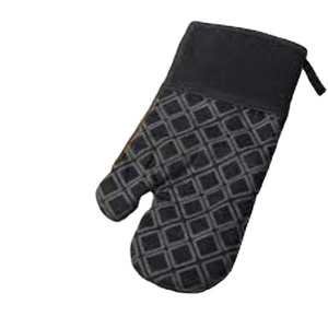 Vente en gros de gants de four en coton noirs résistants à la chaleur, style classique, écologiques, lavables au lave-vaisselle, impression par sublimation personnalisée - Product Image 2