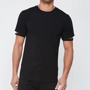 Camiseta de Manga Corta para Hombre, Cuello Redondo, Color Negro, Corte Regular, Estilo Casual, Algodón Jersey - Product Image 1