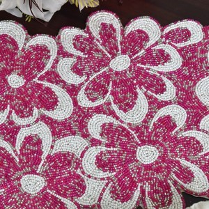 <b>Black</b> Gold Embroidered Luxury Floral Table <b>Runner</b> Customized Shape Fabric Handmade Eco-Friendly Glam Design - Product Image 6