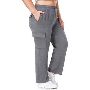 Pantalon cargo en coton pour femme, style streetwear, décontracté, coupe ample, 6 poches, vente en gros OEM - Product Image 4