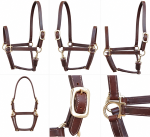 Harnais pour cheval en cuir véritable de qualité supérieure avec boucles réglables et accessoires métalliques durables pour équipement équestre professionnel - Product Image 4