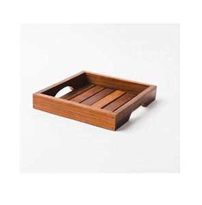 Wooden Tray Wooden Serving Tray Wooden <b>Breakfast</b> Tray with Metal Handle Wholesale Manufacturer - Product Image 3