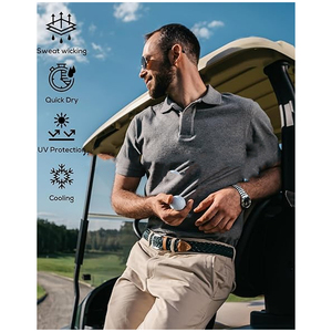 Polo de golf athlétique pour hommes, logo personnalisé, séchage rapide, performance, fabricant américain - Product Image 4