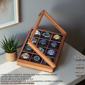 Caja de Madera para Relojes con Elegante Almacenamiento de Madera para Relojes, con Reloj de Madera de Lujo - Product Image 4