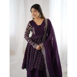 Women's Party Wear Embroidered Sequence Work <b>Suit</b> Set Elegant Fashion Accessory - Product Image 6