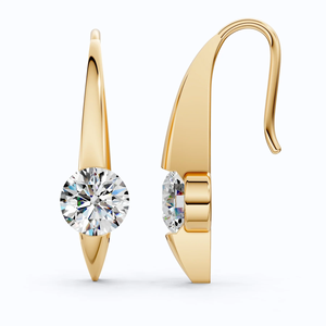 Pendientes de Lujo con Diamantes Cultivados en Laboratorio Certificados por IGI, Estilo Tensión Flotante, 2.00 CTW, Oro Sólido de 14K, Chapado en Rodio, Solitario - Product Image 6