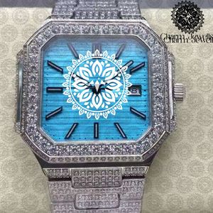 นาฬิกาข้อมือผู้ชาย Charm Luxury ขนาด 40 มม. ตัวเรือนทรงสี่เหลี่ยม ระบบอนาล็อก กลไกอัตโนมัติ แสดงวันที่ ประดับเพชร สายสแตนเลส หน้าปัดกระจก - Product Image 6