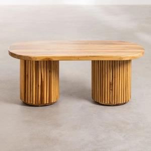 Mesa de Centro Ovalada Vandana Grand Hexa de Madera (Madera Sólida) - Product Image 4