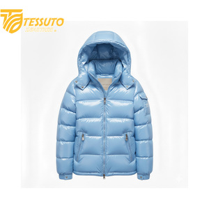 Veste matelassée noire brillante avec capuche et logo personnalisé – Manteau d'hiver en duvet pour homme – Fabricant en gros OEM - Product Image 4