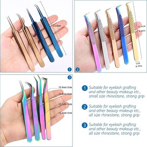 Pince à cils pour extensions de cils, pour une préhension, isolation et placement précis des cils, design ergonomique léger - Product Image 3