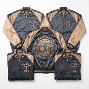Blouson Bomber en Satin Vert avec Fermeture Éclair, Manches Raglan, Broderie Artisanale Circulaire au Dos, Vêtement d'extérieur – Vente en Gros Direct Usine - Product Image 6