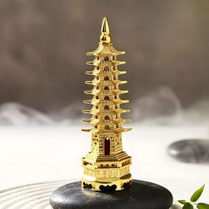 Torre Pagoda Decorativa de Latón Feng Shui para el Hogar, Oficina, Espacio de Estudio, Mesa, Escritorio, Estante, Decoración Interior Tradicional Vastu - Product Image 1