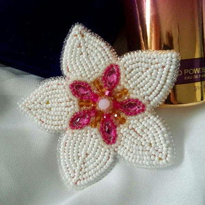 Classic Style Decorative Glass Beads Light Keychain Hand Embroidery <b>Rose</b> <b>Quartz</b> Crystal Customizable Valentine's Day Wedding - Product Image 5