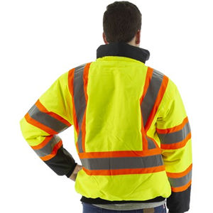 OEM Reflective High Visibility Cold-Resistant Canvas Stand Bomber <b>Jacket</b> ANSI Class 1 Road Safety Construction <b>Workers</b> Safety - Product Image 2