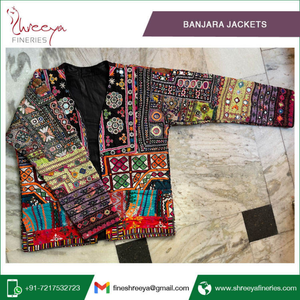 Veste vintage brodée tribale Banjara, faite à la main avec des miroirs, style ethnique bohème, veste de créateur pour femmes - Product Image 4