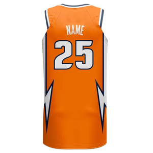 Camiseta de Baloncesto Naranja sin Mangas con Nombre del Equipo 25, Impresión Sublimada, Poliéster que Absorbe la Humedad, Ropa Unisex para Adultos - Product Image 2