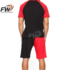 Ensemble short et t-shirt pour homme en coton, logo personnalisé imprimé, haute qualité, été, jogging, 2 pièces - Product Image 3