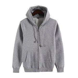 <b>Men's</b> Hooded Zipper Sweatshirt Solid Color 100% Cotton French Terry Casual Autumn Wear Regular Fit - Product Image 3