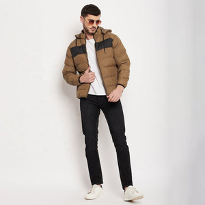 Wholesale Mens Quilted Hooded <b>Puffer</b> <b>Jacket</b> Custom Logo Winter Down Style Polyester Cotton Zip Up Hip Hop <b>Jacket</b> OEM - Product Image 2