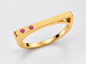 Anillo Geométrico con Rubí y Diamante Cultivados en Laboratorio - Product Image 6