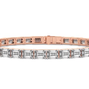 Beautiful 18k <b>SOLID</b> <b>Gold</b> Designer Annette Emerald Lab Diamond Tennis Bracelet Igi Certified Vs1 Quality Jewellery For Women - Product Image 4