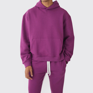 Custom Premium Quality Winter Streetwear Men's Tracksuit with 100% Cotton Fleece Boxy Fit Joggers & Baggy Sportswear - Product Image 6