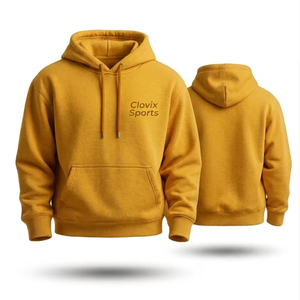 Sweat-shirt à capuche classique pour homme, couleur unie, en molleton, impression personnalisée, vente en gros, vêtements épais grandes tailles - Product Image 1