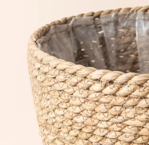 Pots de rangement au sol 24L en jonc de mer sculpté à la main, style rétro, fabriqués au Vietnam, avec poignées, tressés à la main, écologiques et durables - Product Image 4