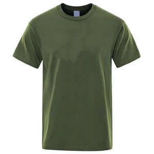 Chemises pour hommes de haute qualité, couleur unie, grande taille, décontractées, col rond, en coton, manches courtes, style streetwear, chemises pour hommes - Product Image 1
