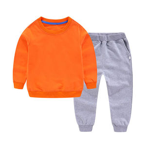 Vêtements pour bébé garçon en gros, personnalisés, en coton, ensemble de survêtement uni à manches longues, sweat-shirts doux et confortables, logo personnalisé - Product Image 2