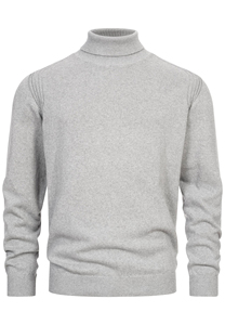 Pull ras du cou pour homme, coupe classique, gris uni, en velours côtelé tricoté, style décontracté, hiver, doublé, respirant, logo frontal - Product Image 5