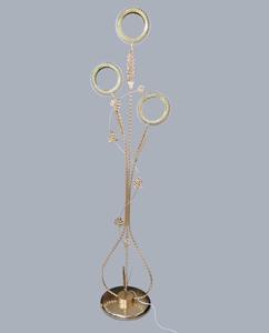 Lampadaire moderne en métal avec trois abat-jour circulaires en verre, lumière LED blanc chaud pour salon, design contemporain - Product Image 3
